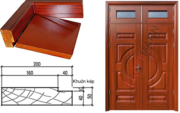 Cách phân biệt khuôn đơn và khuôn kép trong cửa thép vân gỗ